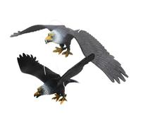 MUELODSIC 2 pièces Ornement Suspendu Aigle Jardin Décoration Extérieure Rotative Effaroucheur Oiseaux Réaliste Protection Jardin Fuir Oiseaux