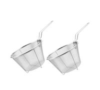 MUELODSIC 2 pièces Paniers à Frire Acier Inoxydable Égouttoirs Pliables pour Cuisine Filtres Alimentaires Lot pour Friture Rapide Résidu Adaptés Famille et Restauration