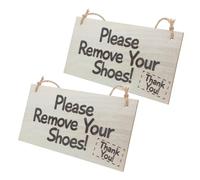 MUELODSIC 2 Pièces Plaque à Suspendre Panneau Décoratif pour Porte Entrée Style Ferme Signalétique Please Remove Your Shoes Décor Intérieur pour Maison et Appartement