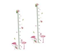 MUELODSIC 2 pièces Sticker Mural Toise Hauteur pour Garçon et Fille Autocollant Cartoon Animaux pour Chambre Garçon Fille Décoration Pépinière Facile à Poser Amovible et Réutilisable sans