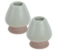 MUELODSIC 2 Pièces Support Céramique pour Matcha Traditionnel Stable Antidérapant pour Cérémonie Japonaise Du Thé Accessoire Indispensable pour Set de Thé Matcha