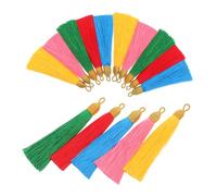 MUELODSIC 20 Pièces Polyester Tassels with Loop Small Craft Tassels for Keychain Making DIY Jewelry Fringe Charms for Bags Bookmarks and Craft Decorations
