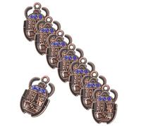 MUELODSIC 20 pièces Scarabée Égyptien DIY Pendentifs Cristal Bleu pour Collier et Porte-clés Accessoires Charms Ancienne