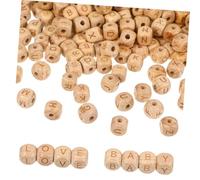 MUELODSIC 260 Pièces Perles Lettres de Hêtre pour Bracelets Lettres Carrées Alphabétiques Naturel Perles Alphabet Vrac pour Fabrication de Bijoux et Colliers DIY