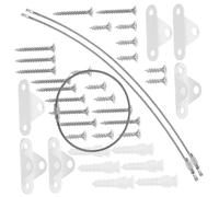 MUELODSIC 3 ensembles Kit de Sangles de Sécurité pour Meubles avec Câble Inox Réglable Ancrages Anti-basculement pour Garçon Fille Fixation pour Étagères Armoires et Commodes