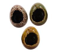 MUELODSIC 3 Pièces Aquarium Ornament Shelter Set Simulated Stone Ceramic Fish and Shrimp Hiding House Natural Texture Fish Tank Decoration for Exploration and Habitat