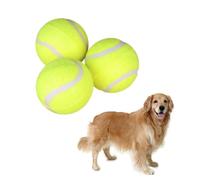 MUELODSIC 3 pièces Balle de Tennis Géante pour Chien de Jouets à Mâcher Durables Caoutchouc pour Dressage et Exercice des Animaux
