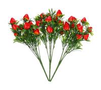 MUELODSIC 3 pièces Bouquet de Branches de Fraises Artificielles Décoratives Légères PVC Réutilisables pour Fête Mariage Photographie Intérieure