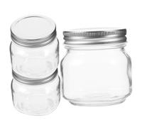 MUELODSIC 3 pièces Lot de Bocaux Verre Transparent Hermétiques Contenants pour Confiture Miel et Stockage Alimentaire à Usage Domestique Design Compact et Pratique pour Cuisine et Rangement