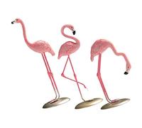 MUELODSIC 3 pièces Lot de Figurines Flamant Rose Résine Décoratives Résistantes Aux Intempéries Décoration de Table Dintérieur et Jardin Ornements et pour Maison et Bureau