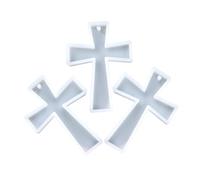MUELODSIC 3 Pièces Moule Silicone Croix pour Porte Clés Moule Résine Époxy Flexible et Réutilisable pour Bijoux DIY et Accessoires Décoratifs