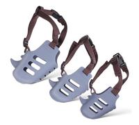 MUELODSIC 3 pièces Muselière pour Chiens Réglable Silicone Doux Confortable et Respirante Morsure et Aboiement Adaptée Aux Moyennes et Grandes Races