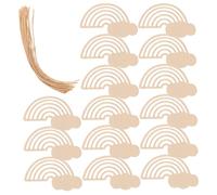 MUELODSIC 30 Pièces Non Peint Forme Arc Ciel Morceaux Naturels Durables pour Artisanat DIY Garçon Fille Décorations à Peindre et Écrire Cadeau Original