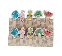 MUELODSIC 30 pièces Pinces Photo Bois Fruit Flamant Clips Décoratifs Originaux pour Notes et Photos Pinces Originales pour Collage et Décoration