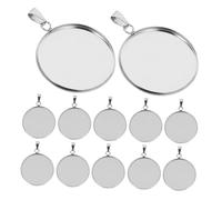 MUELODSIC 30 pièces Plateau Rond Acier Inoxydable pour Pendentif DIY Bijoux Base Cabochon pour Colliers Création Artisanale