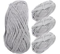 MUELODSIC 4 Pelotes de Fil à Tricoter Épais en Polyester 100 G Chacune Gris 34 Assortiment pour Crochet et Tissage Main Laine Tressée DIY pour Décoration Tricot et Loisirs Créatifs