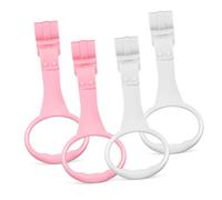 MUELODSIC 4 Pièces Anneaux de Traction Garçon Fille Poignées Ergonomiques pour Lit Denfant Aide Moteur Plastique Blancs Roses