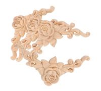 MUELODSIC 4 Pièces Appliques Sculpté Non Peint Décorations Dangle pour Meubles Portes Murs Style Européen Classique DIY