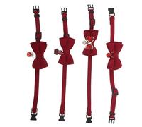MUELODSIC 4 Pièces Colliers pour Animaux de Compagnie pour Les Chats Col de Chat échappée décoratif Red