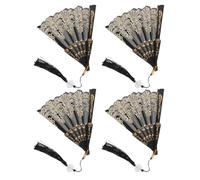 MUELODSIC 4 pièces Éventails Pliables Noirs Légers à Main Style Chinois pour Danse Mariage et Fêtes Traditionnelles Lot Design Élégant et Maniabilité Fluide
