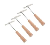 MUELODSIC 4 Pièces Kalimba Tuning Hammer With Wood Handle Precise Thumb Piano Sound Maintenance Tool Compatible With Multiple Models For Accurate Tone Adjustment