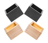 MUELODSIC 4 Pièces Lot de 4 Boîtes à Saké en Bois Petit Format Coffret Carré 2 Pièces Noir Laqué Bois Naturel Porte-gobelets Japonerie Masu Multifonction pour Restaurant et