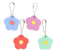 MUELODSIC 4 pièces Lot de Cache-clés Fleurs PVC Souple Protège-clés Colorés pour Maison Couvre-clés Mignons et Réutilisables Protection et Identification Facile des Clés