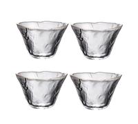 MUELODSIC 4 pièces Lot de Tasses à Saké Japonaises Verre Épaissi avec Bord Doré Tasse à Thé Polyvalente Design Élégant et Résistant Au Chaud pour Boissons Alcoolisées et Non Alcoolisées