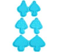 MUELODSIC 4 pièces Moule Silicone Pendentif Champignon pour Bijoux DIY Flexible et Facile à Démouler Création Boucle Oreille Goutte pour Époxy