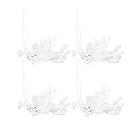 MUELODSIC 4 Pièces Ornements Anges Transparente Acrylique Décorations Suspendues pour Sapin de Noël Charme Cupid Symbolique Décor Festif Polyvalent pour Fêtes et Intérieur
