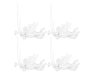 MUELODSIC 4 Pièces Ornements Anges Transparente Acrylique Décorations Suspendues pour Sapin de Noël Charme Cupid Symbolique Décor Festif Polyvalent pour Fêtes et Intérieur