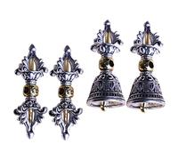 MUELODSIC 4 pièces Pendentif Vajry Vintage Croix Dorje avec Clé USB pour Collier DIY Bijoux Bouddhistes Unisexe
