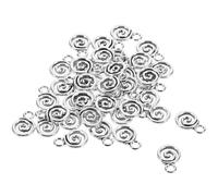 MUELODSIC 40 pièces Charms Spirale Argent Antique pour Fabrication Bijoux DIY Composants Métal pour Bracelets Colliers et Boucles Oreilles Accessoires Durables pour Créations Personnalisées