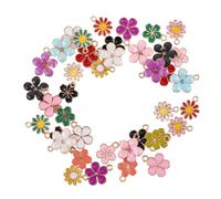 MUELODSIC 40 Pièces Lot de Breloques Fleurs Alliage Petites Marguerites et Cerisiers Colorées pour Création Bijoux DIY Bracelets Colliers Boucles Oreilles Accessoires Faits Main