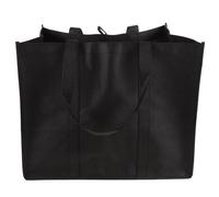 MUELODSIC 5 pièces Cabas Réutilisable Non-tissé Noir de Courses Portable avec Poignées Renforcées Pratique pour Pique- Shopping et Camping