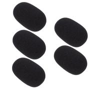 MUELODSIC 5 pièces Housses Micro Mousse Respirante Protection Légère Vent pour Microphones Isolateur de Bruit et Bouclier Éclaboussures Noir