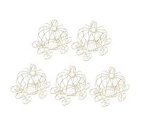 MUELODSIC 5 Pièces Lot de Boîtes Dragées Métal Forme Citrouille Doré Décoration Mariage Festive pour Bonbons et Petits