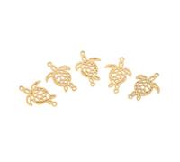MUELODSIC 5 Pièces Pendentifs Tortue de Mer Inoxydable pour Création Bijoux Diy Design Creux Élégant Accessoires pour Colliers et Bracelets Cadeau Artisanal