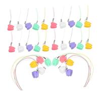 MUELODSIC 50 Pièces Boîte à Dents Plastique avec Lanière Boîte de Rangement Ludique Forme de Dent pour Garçon Fille Souvenirs et Petits Objets Assortiment pour Filles et