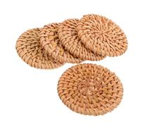 MUELODSIC 5pièces Breloques De Boucles Oreilles Rotin Style Bohème Pendentifs Circulaires Pour Fabrication De Bijoux Diy Accessoires De Bricolage Marron