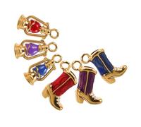 MUELODSIC 6 Pièces Charms pour Bracelets Acier Inoxydable Doré Pendentifs Mini et Lampes à Huile Western Accessoires Esthétiques pour Bijoux DIY Colliers Porte-clés Création de Bracelets