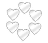 MUELODSIC 6 Pièces Coque Téléphone Miroir DIY avec Strass Cadre Cœur Décoration Portable pour Filles et Voyage