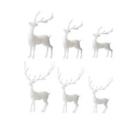 MUELODSIC 6 Pièces Époxy Cristal Décorations DIY pour Paysage Miniature Ornement Élans Blancs Accessoires Tridimensionnels Style Aléatoire