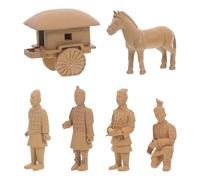 MUELODSIC 6 pièces Figurines Guerriers Terre Cuite avec Char Chariot Décoration Feng Shui Artisanale Miniatures Historiques Chinoises pour Bureau et Collection