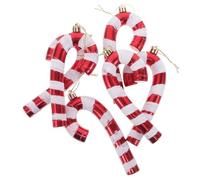 MUELODSIC 6 Pièces Grandes Décorations Canne de Noël Peintes Main Ornements Suspendus pour Sapin Accessoires Festifs Intérieurs et Extérieurs pour Maison et Bureau
