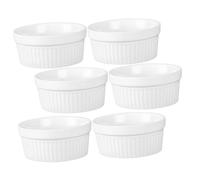 MUELODSIC 6 pièces Lot de Ramequins Céramique pour Desserts Cuisson Uniforme Plats Pâtisserie Faciles à Nettoyer