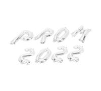 MUELODSIC 8 Pièces Set de Ballons Argentés Thème Graduation Lettres et Chiffres pour Décoration Fête Diplôme et Mise