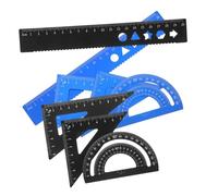 MUELODSIC 8 Pièces Set de Règle et Rapporteur avec Équerres Rapporteur Angle Règles Boîte de Rangement Compacte pour Dessin Mesure Précise Outils de pour École Bureau et Bricolage