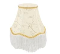 MUELODSIC Abat-jour Européen Tissu avec Broderie de Fleurs et Franges Abat-jour Rétro Cloche pour Lampe de Chevet ou Salon Style Victorien Décoratif Robuste et Adaptable