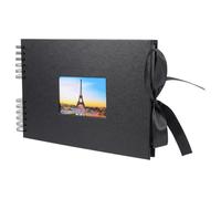 MUELODSIC Album Photo A4 Noir 40 Pages Noires Album de Scrapbooking Ruban Porte-Photos à Anneaux Segmentés Carnet Créatif pour Souvenirs de Voyage Mariage et Famille